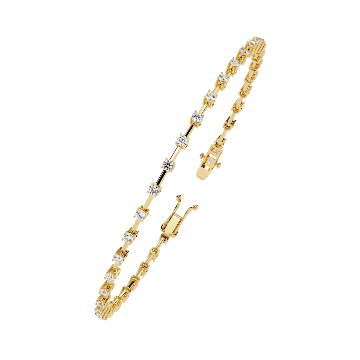 Reverra 14K Minimalist Diamond Bar Tennis Bracelet, CTTW-0.95
