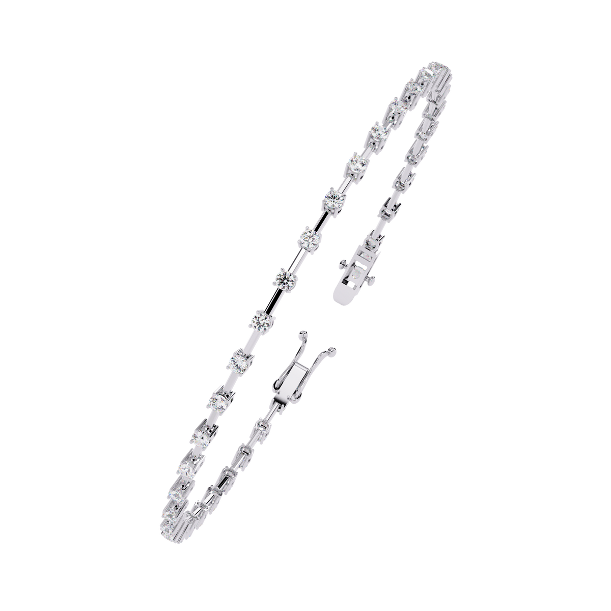 Reverra 14K Minimalist Diamond Bar Tennis Bracelet, CTTW-0.95
