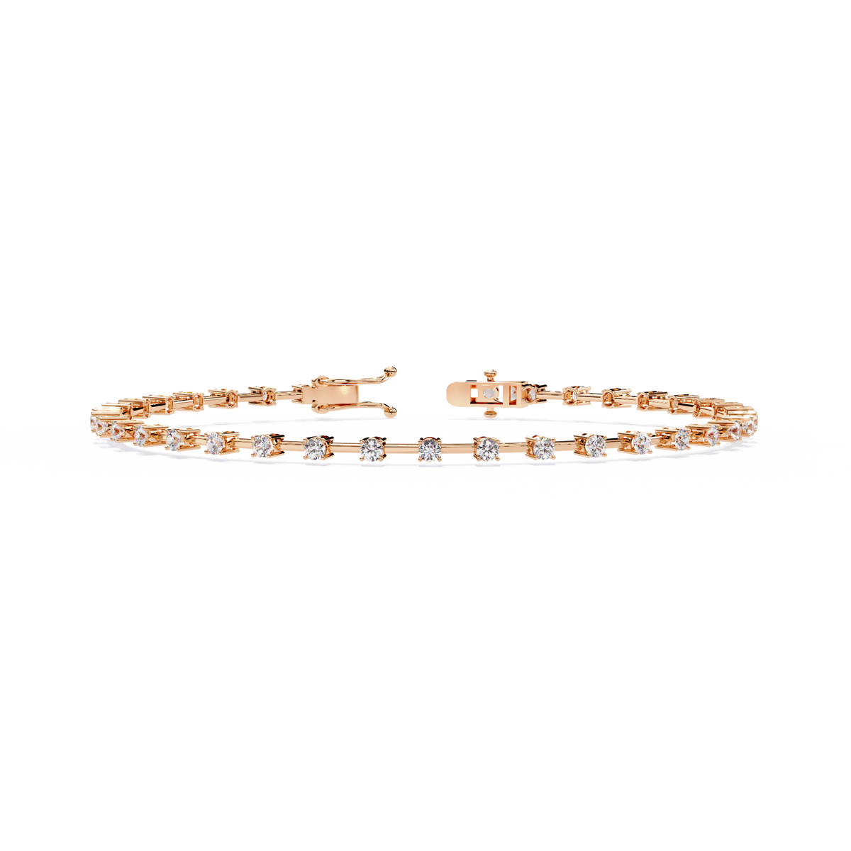 Reverra 14K Minimalist Diamond Bar Tennis Bracelet, CTTW-0.95