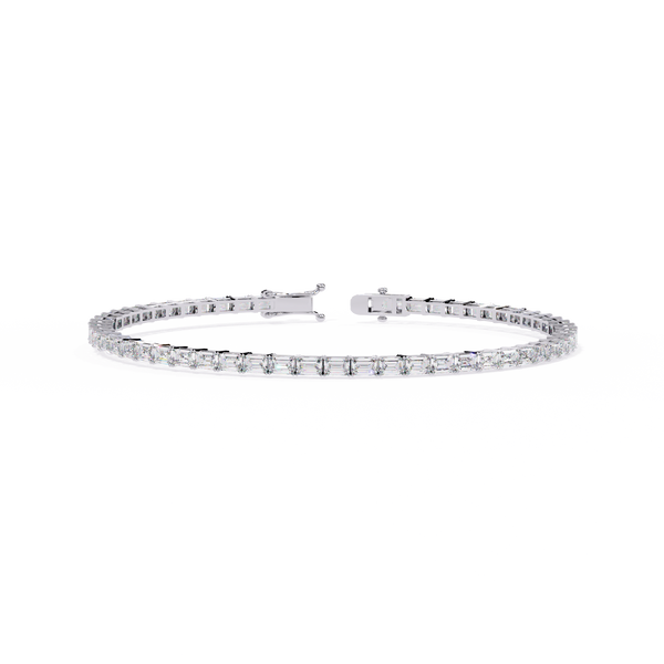 Reverra 14K Gold Emerald Lab Grown Diamond Tennis Bracelet for Women, CTTW-3.53