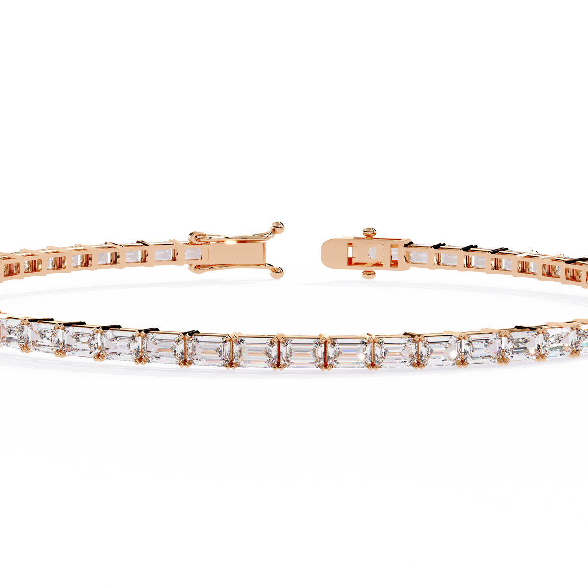 Reverra 14K Emerald Diamond Tennis Bracelet, CTTW-3.53