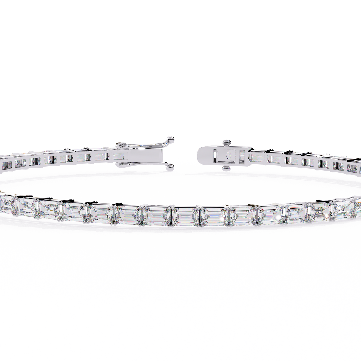 Reverra 14K Emerald Diamond Tennis Bracelet, CTTW-3.53