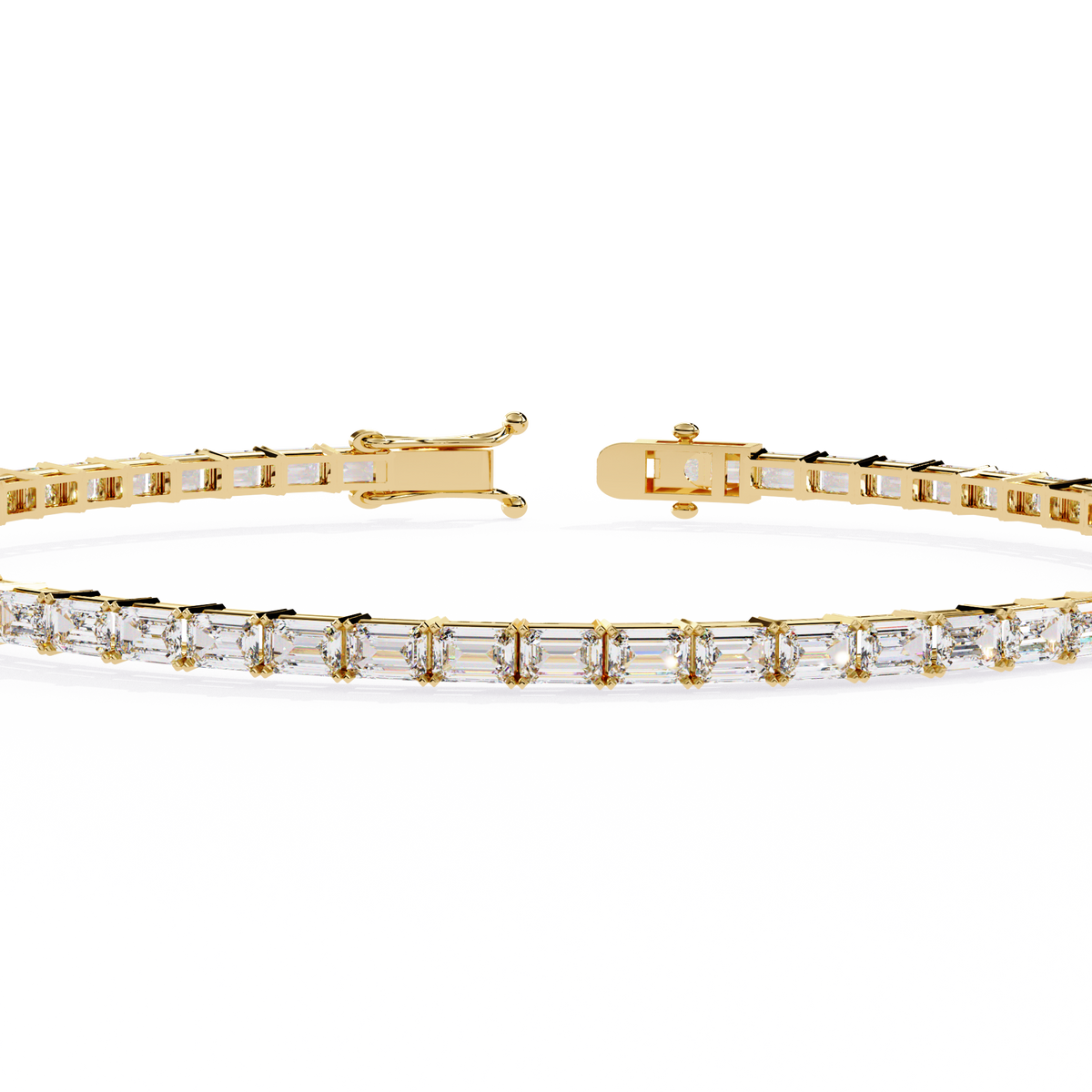 Reverra 14K Emerald Diamond Tennis Bracelet, CTTW-3.53