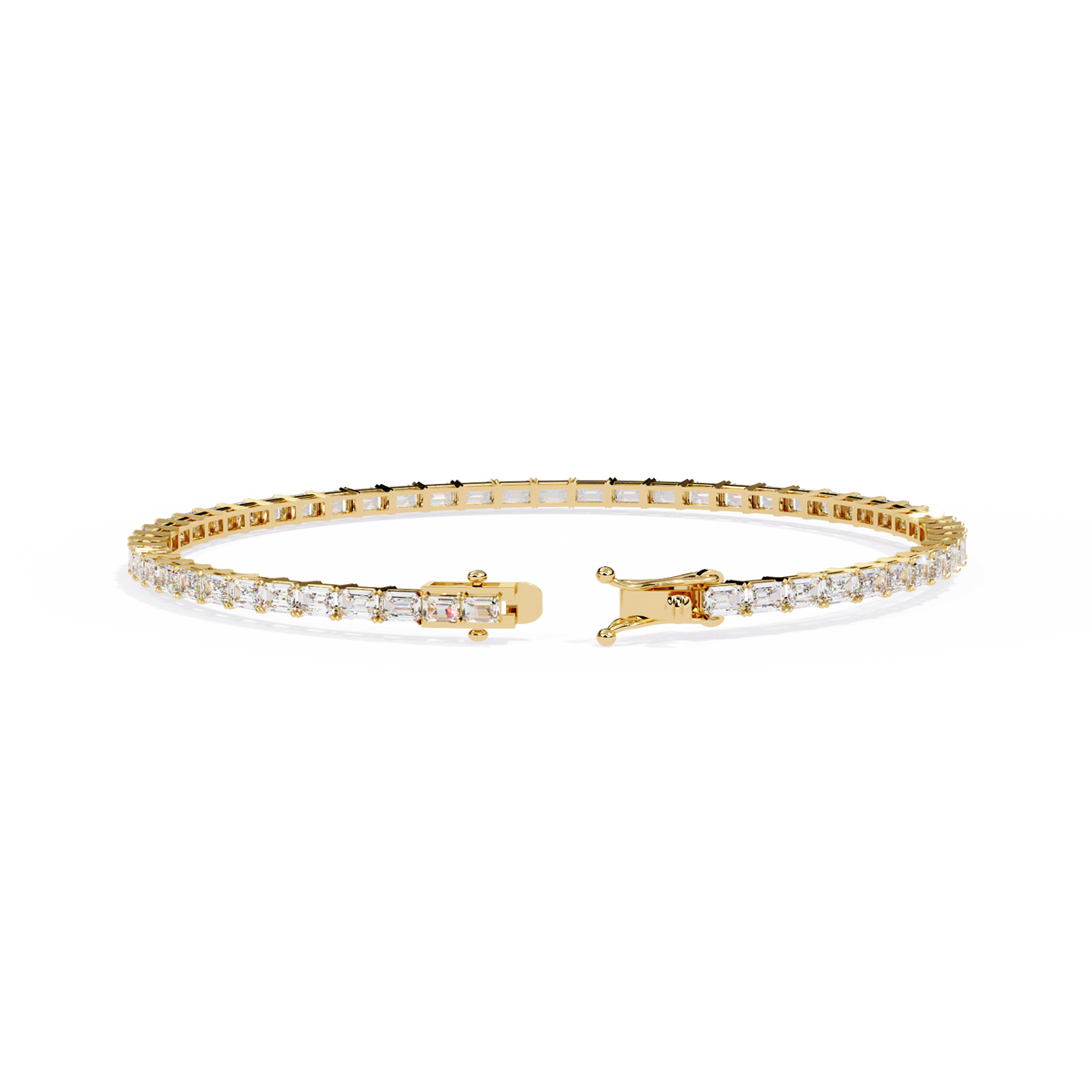 Reverra 14K Emerald Diamond Tennis Bracelet, CTTW-3.53