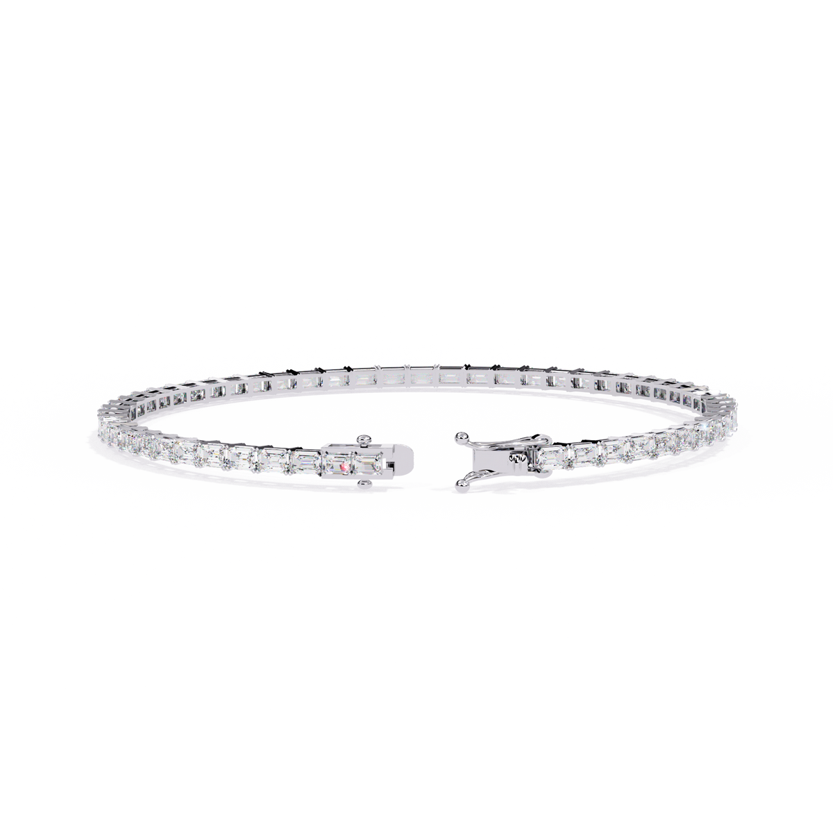 Reverra 14K Emerald Diamond Tennis Bracelet, CTTW-3.53