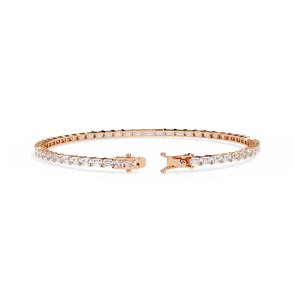 Reverra 14K Emerald Diamond Tennis Bracelet, CTTW-3.53