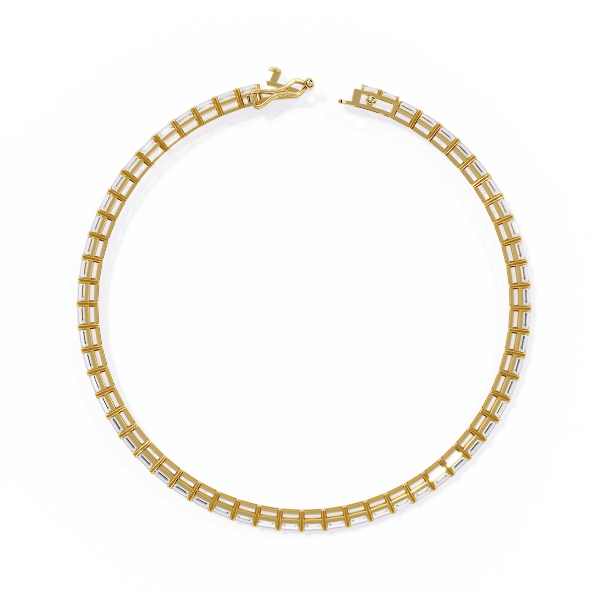 Reverra 14K Emerald Diamond Tennis Bracelet, CTTW-3.53