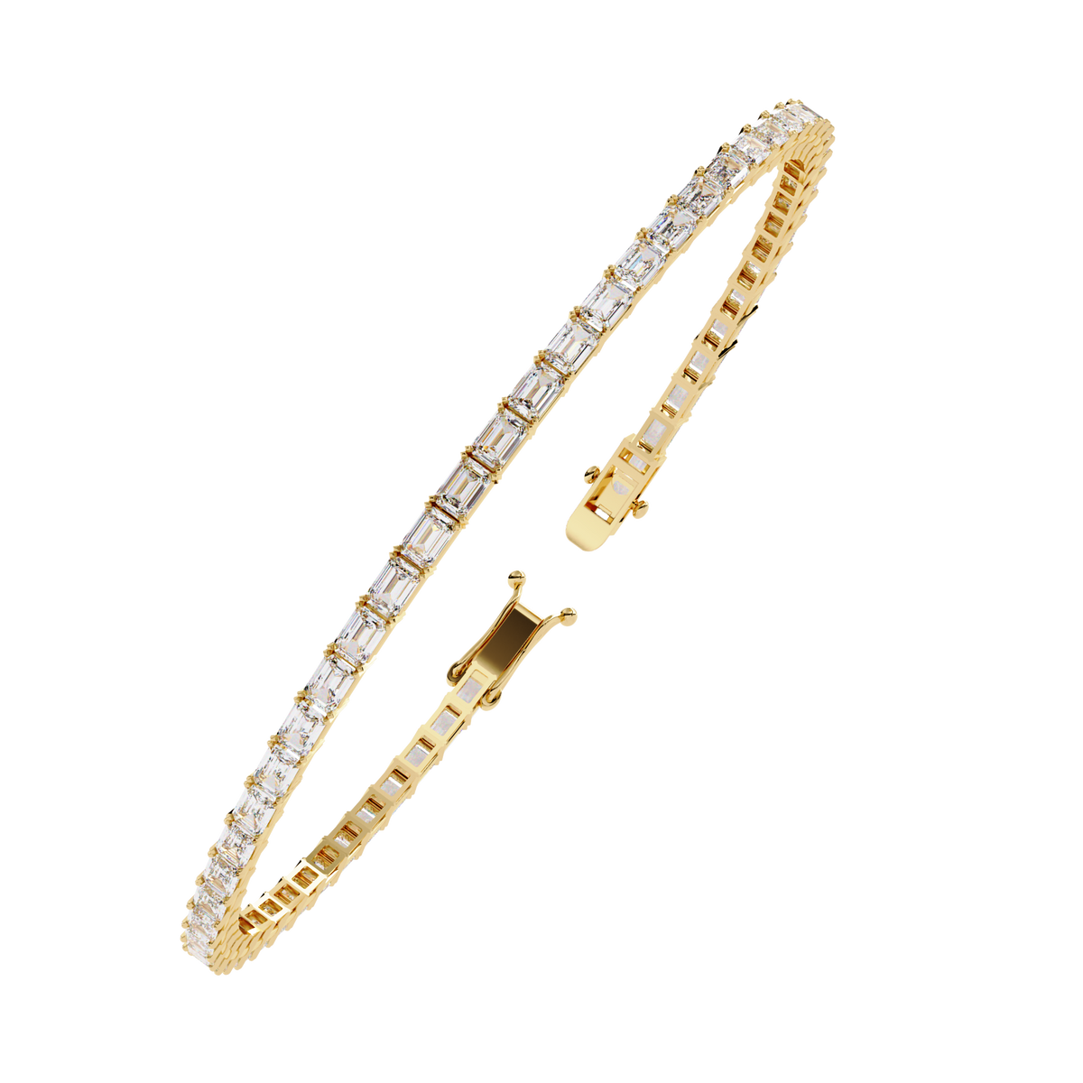 Reverra 14K Emerald Diamond Tennis Bracelet, CTTW-3.53