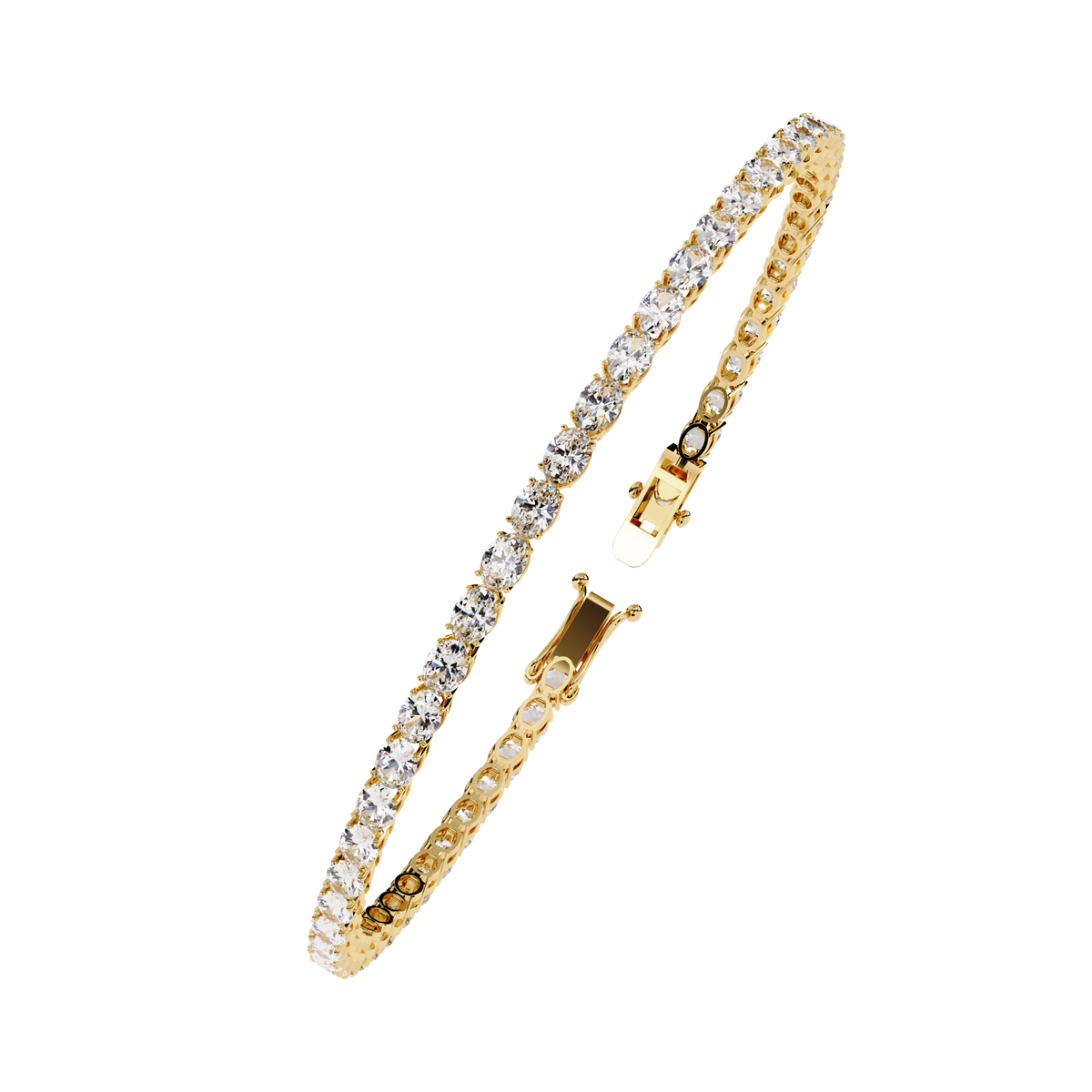 Reverra 14K Round Diamond Tennis Bracelet, CTTW-6.72