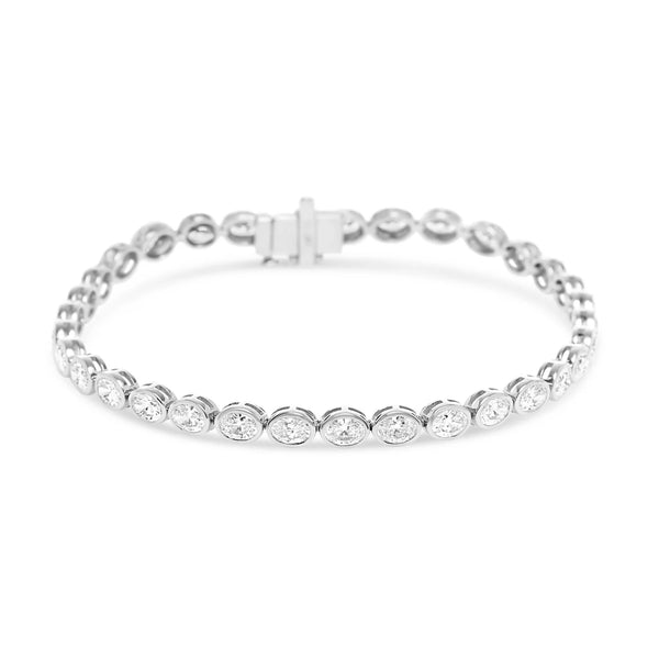 Reverra 14K Gold Lab Grown Diamond East-To-West Bezel Bracelet for Women, CTTW-5.1