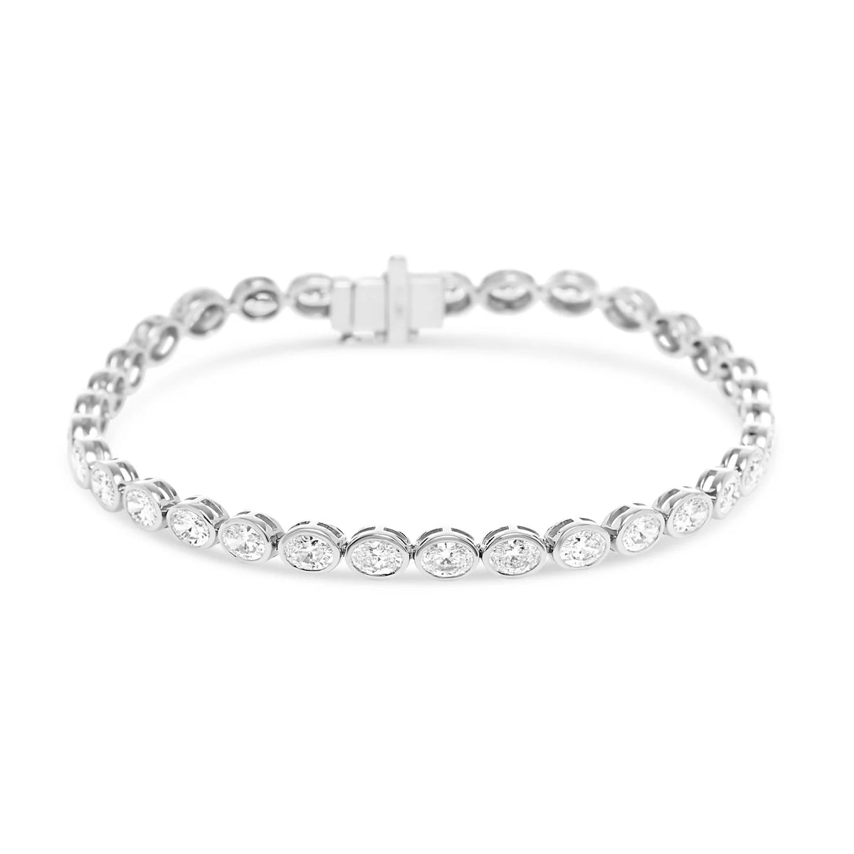 Reverra 14K Gold Lab Grown Diamond East-To-West Bezel Bracelet for Women, CTTW-5.1