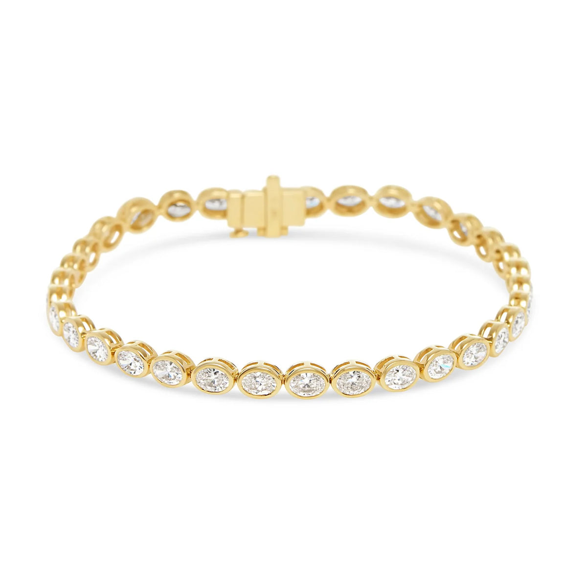 Reverra 14K Gold Lab Grown Diamond East-To-West Bezel Bracelet for Women, CTTW-5.1