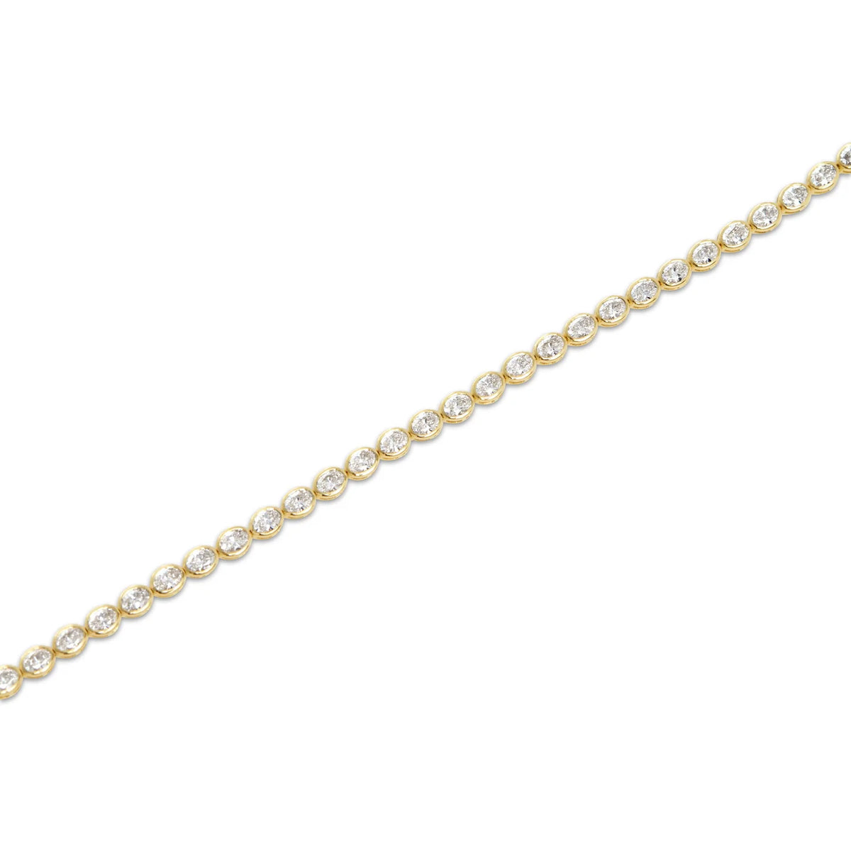 Reverra 14K Gold Lab Grown Diamond East-To-West Bezel Bracelet for Women, CTTW-5.1