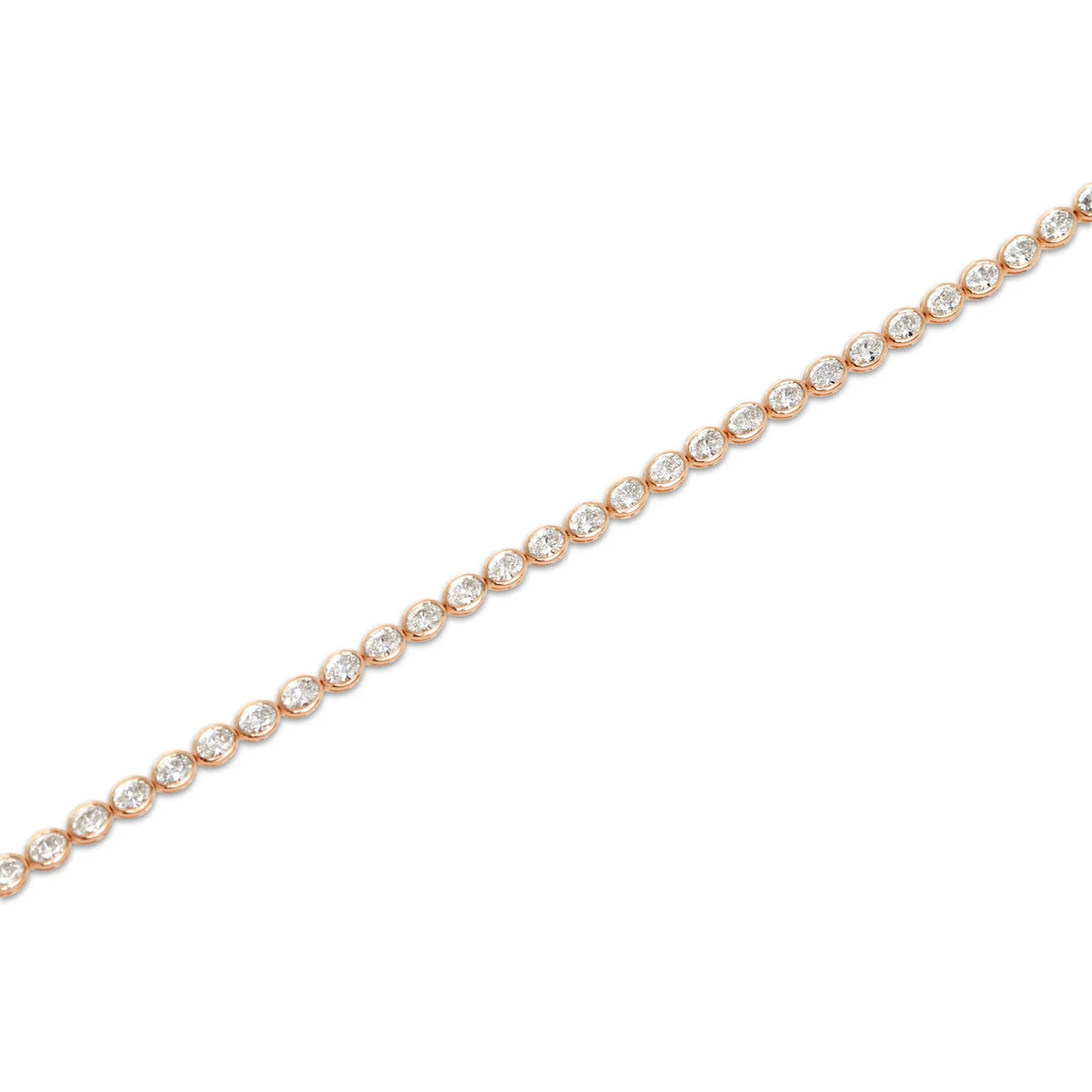 Reverra 14K Gold Lab Grown Diamond East-To-West Bezel Bracelet for Women, CTTW-5.1