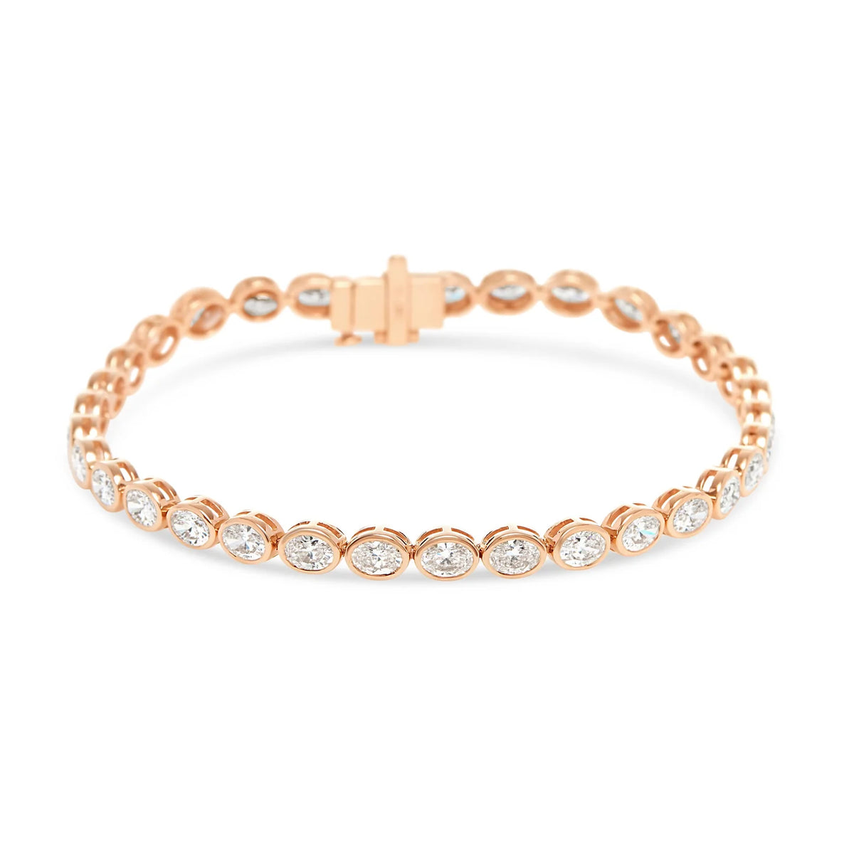 Reverra 14K Gold Lab Grown Diamond East-To-West Bezel Bracelet for Women, CTTW-5.1
