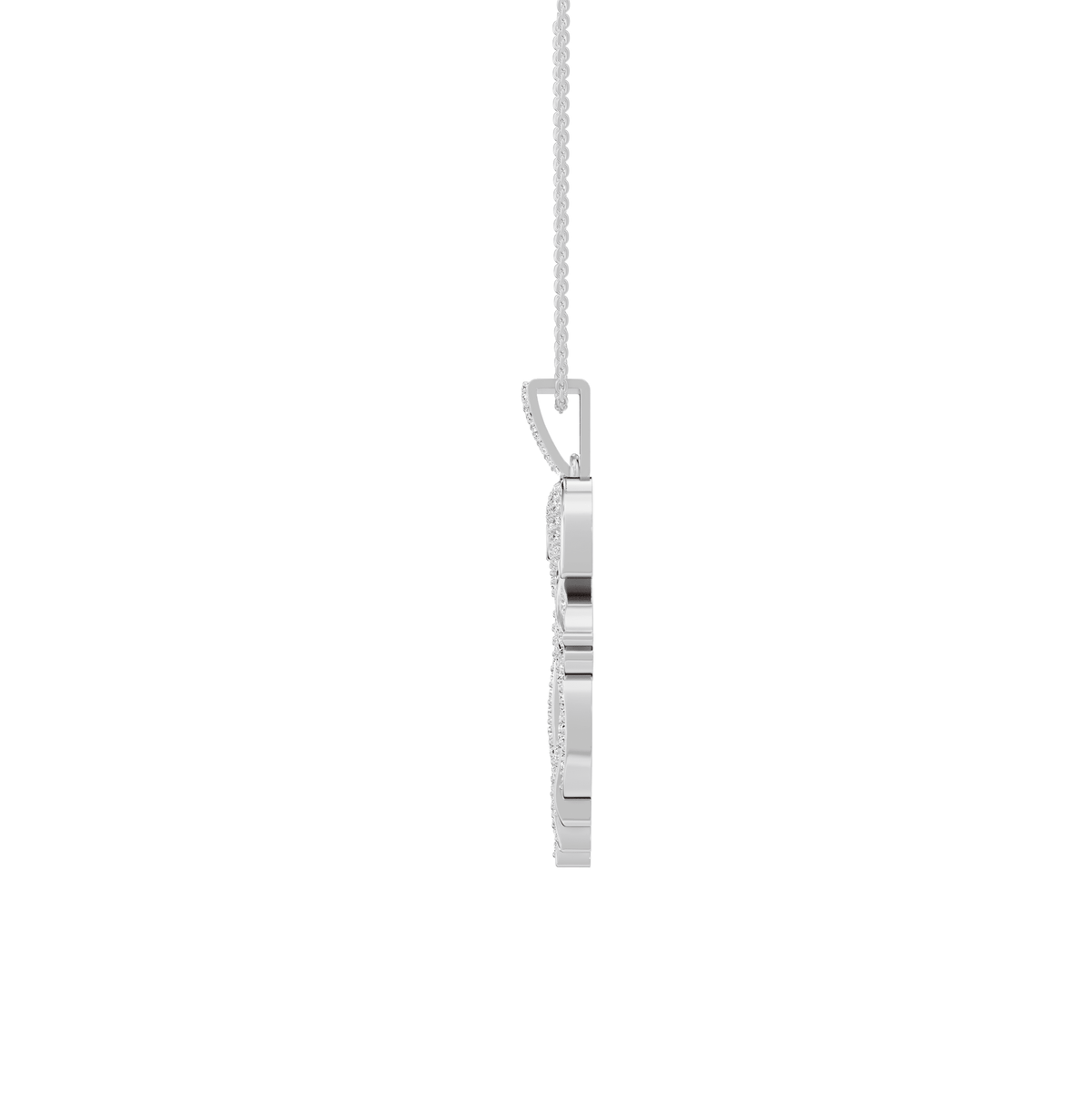 Riley Round Lab Grown Diamond Harpy Eagle Shape Halloween Pendant Necklace - Reverra Jewels Inc.