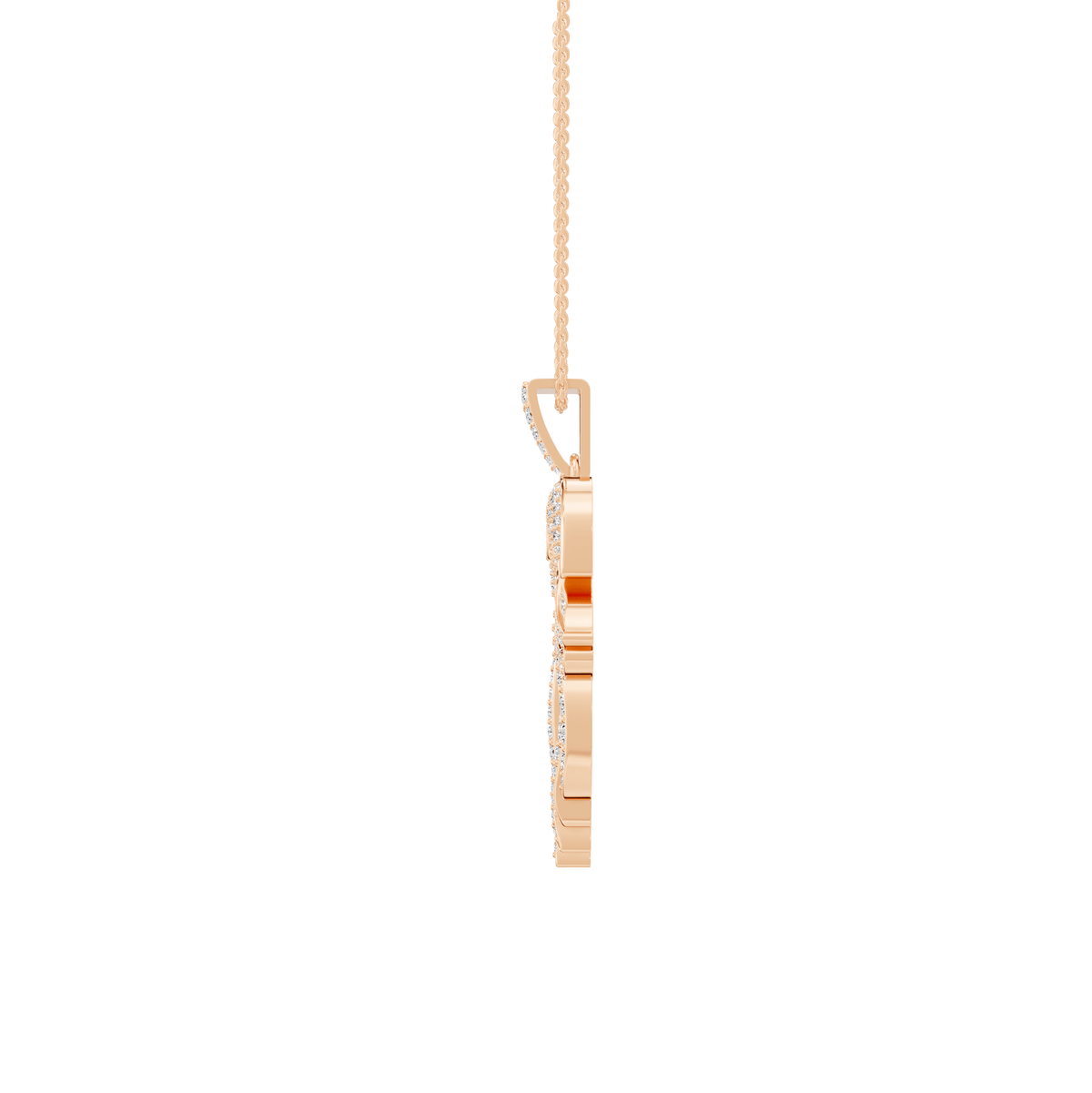 Riley Round Lab Grown Diamond Harpy Eagle Shape Halloween Pendant Necklace - Reverra Jewels Inc.
