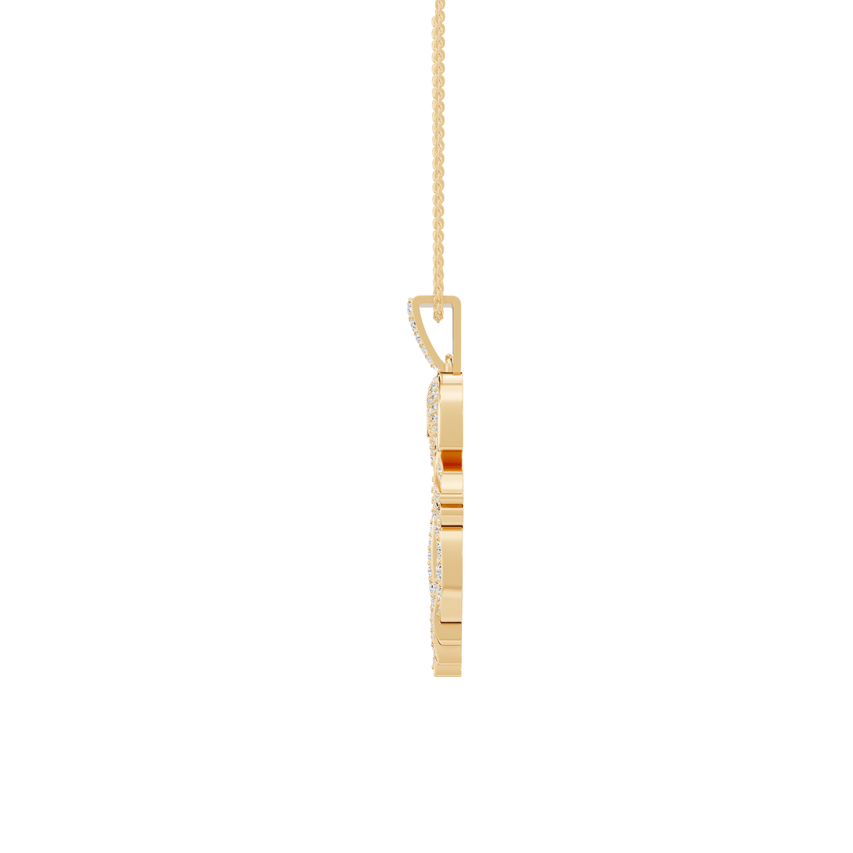 Riley Round Lab Grown Diamond Harpy Eagle Shape Halloween Pendant Necklace - Reverra Jewels Inc.