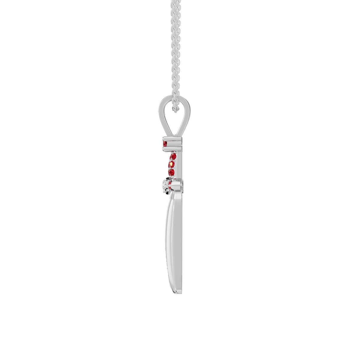 Naomi Round Lab Grown Diamond Dagger Knife Halloween Pendant Necklace - Reverra Jewels Inc.