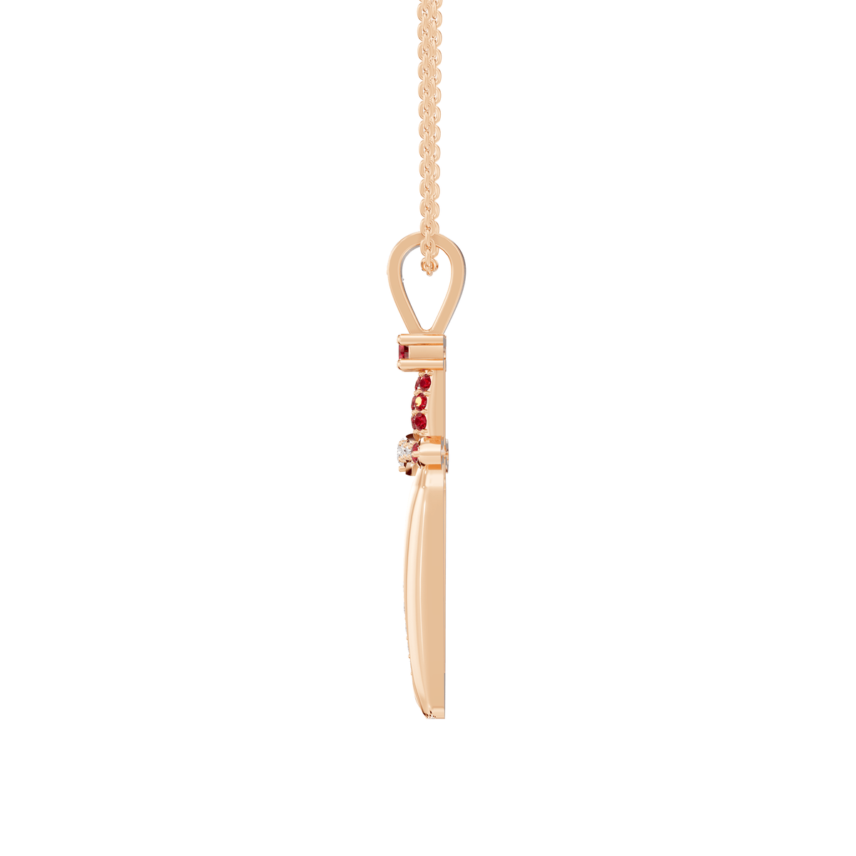 Naomi Round Lab Grown Diamond Dagger Knife Halloween Pendant Necklace - Reverra Jewels Inc.