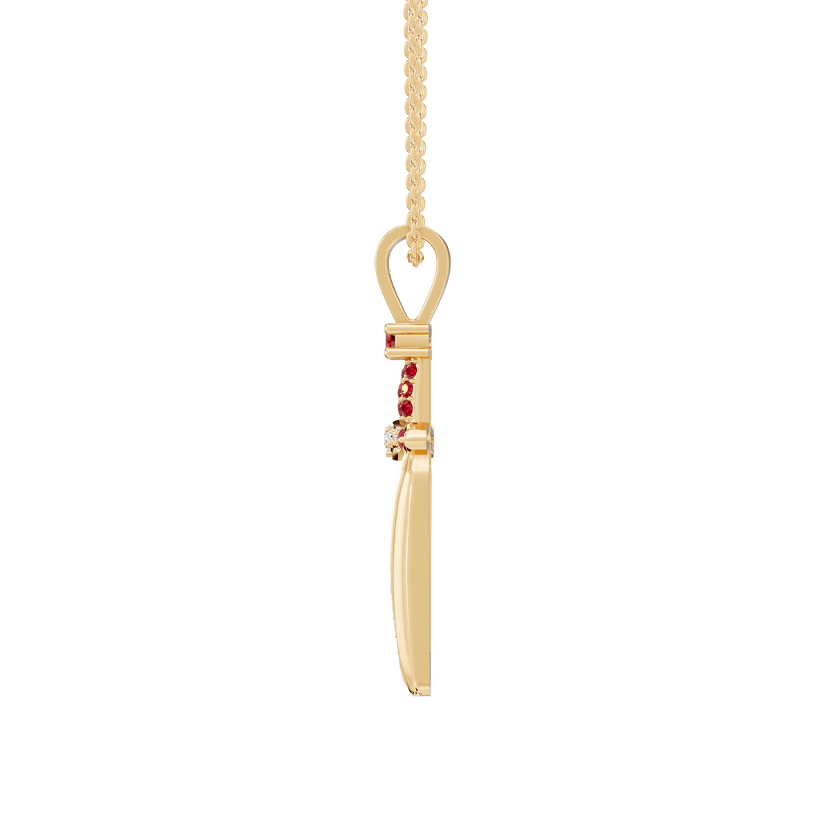 Naomi Round Lab Grown Diamond Dagger Knife Halloween Pendant Necklace - Reverra Jewels Inc.
