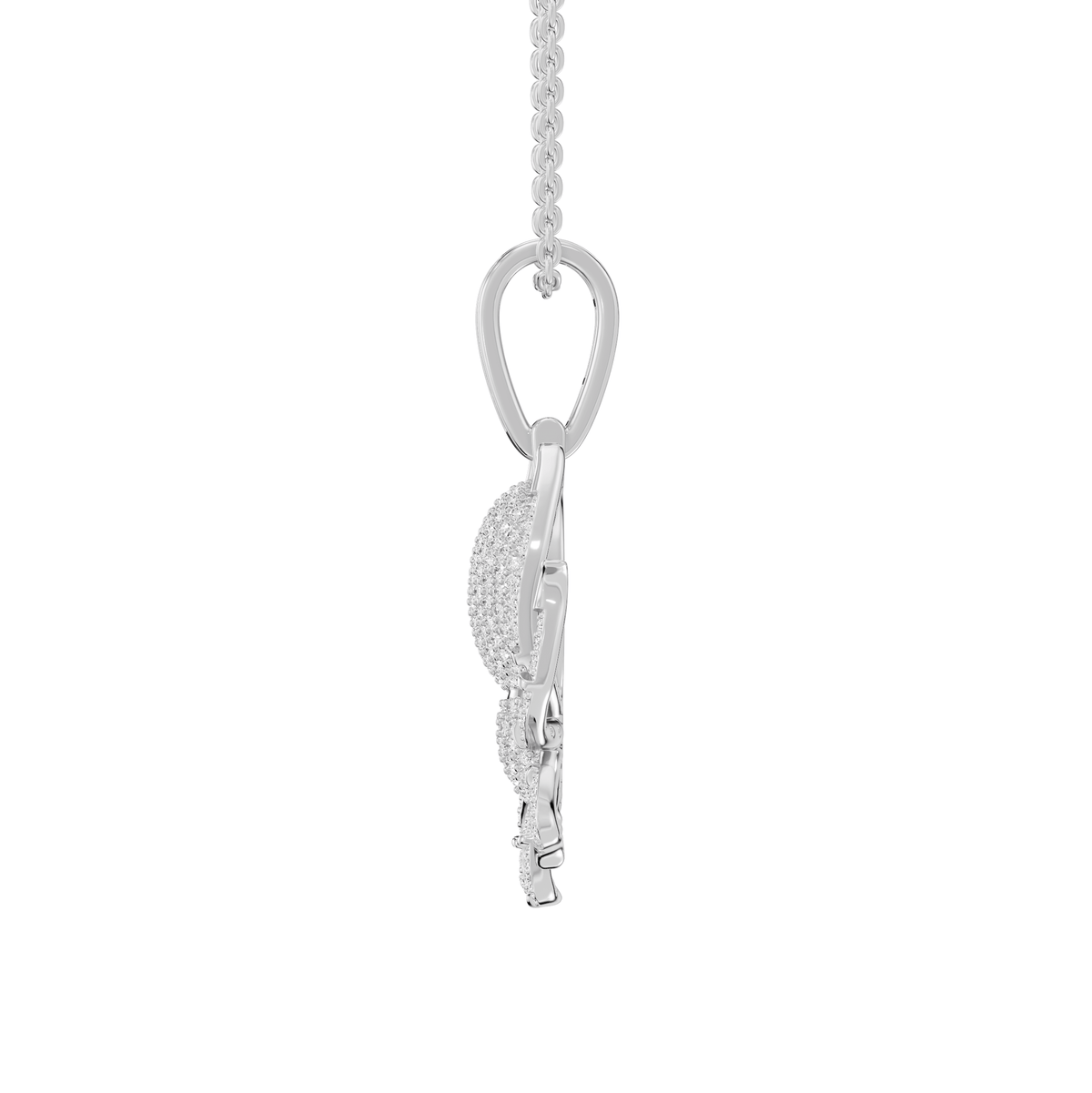 Delilah Round Lab Grown Diamond Spider Shaped Halloween Pendant Necklace - Reverra Jewels Inc.