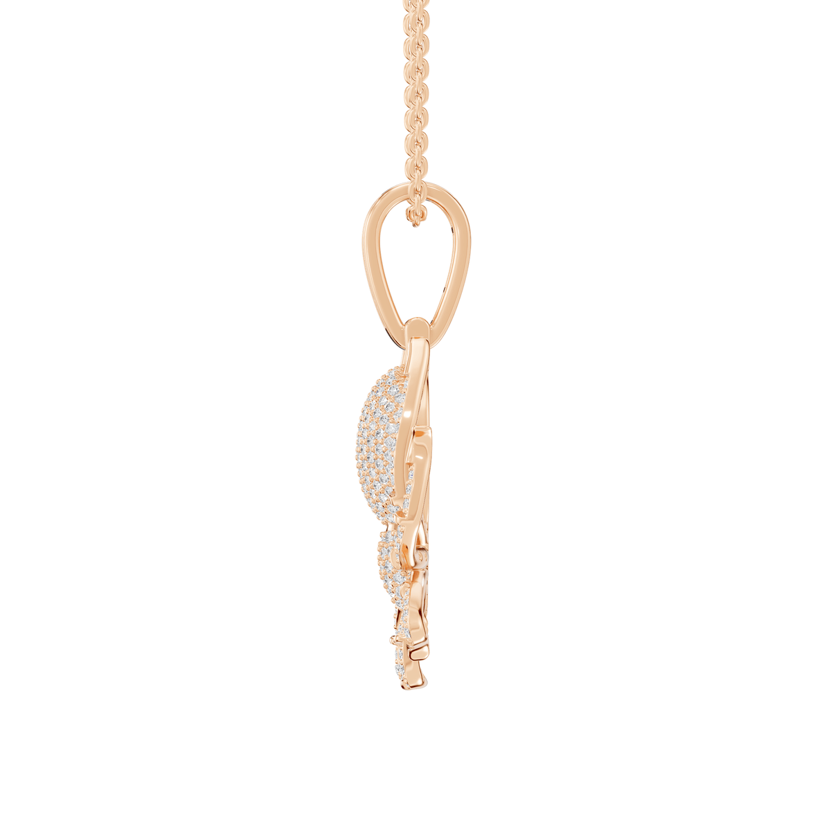 Delilah Round Lab Grown Diamond Spider Shaped Halloween Pendant Necklace - Reverra Jewels Inc.