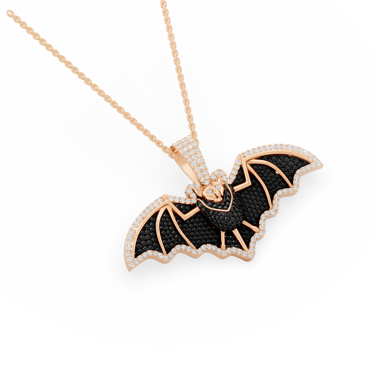 Piper Round Lab Grown Diamond Dark Gothic Vampire Halloween Pendant Necklace - Reverra Jewels Inc.