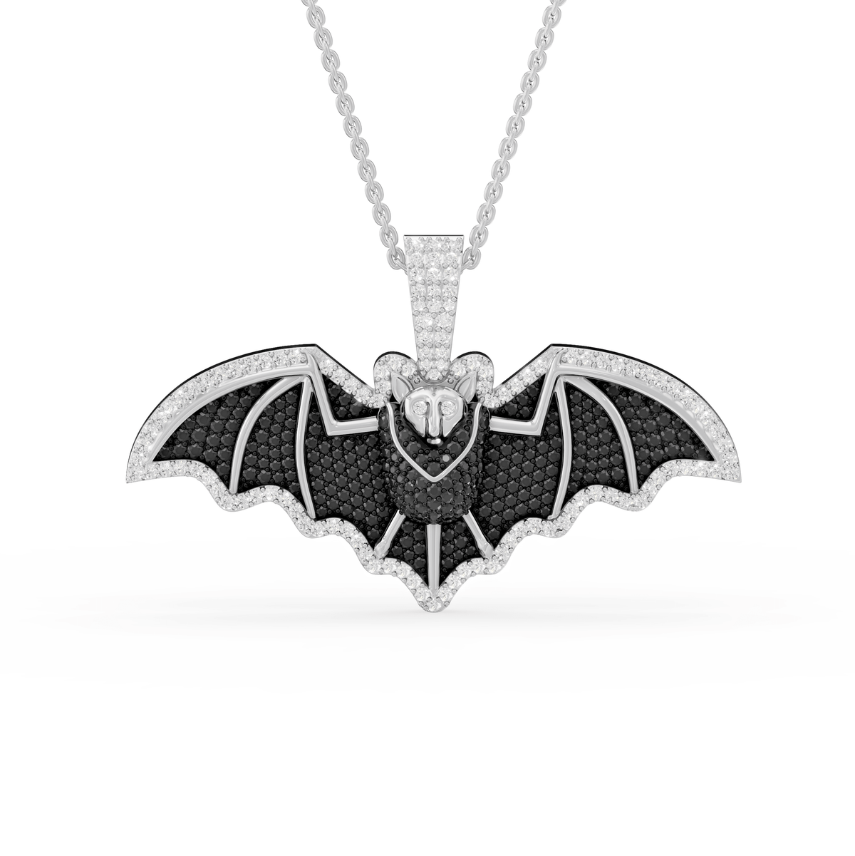 Piper Round Lab Grown Diamond Dark Gothic Vampire Halloween Pendant Necklace - Reverra Jewels Inc.