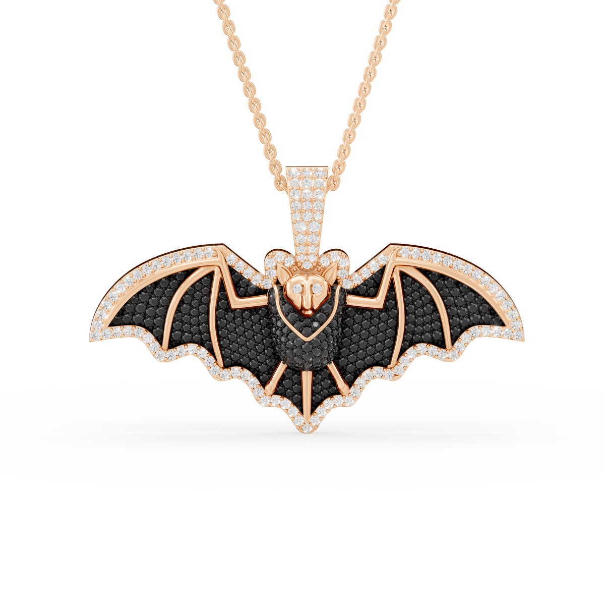 Piper Round Lab Grown Diamond Dark Gothic Vampire Halloween Pendant Necklace - Reverra Jewels Inc.
