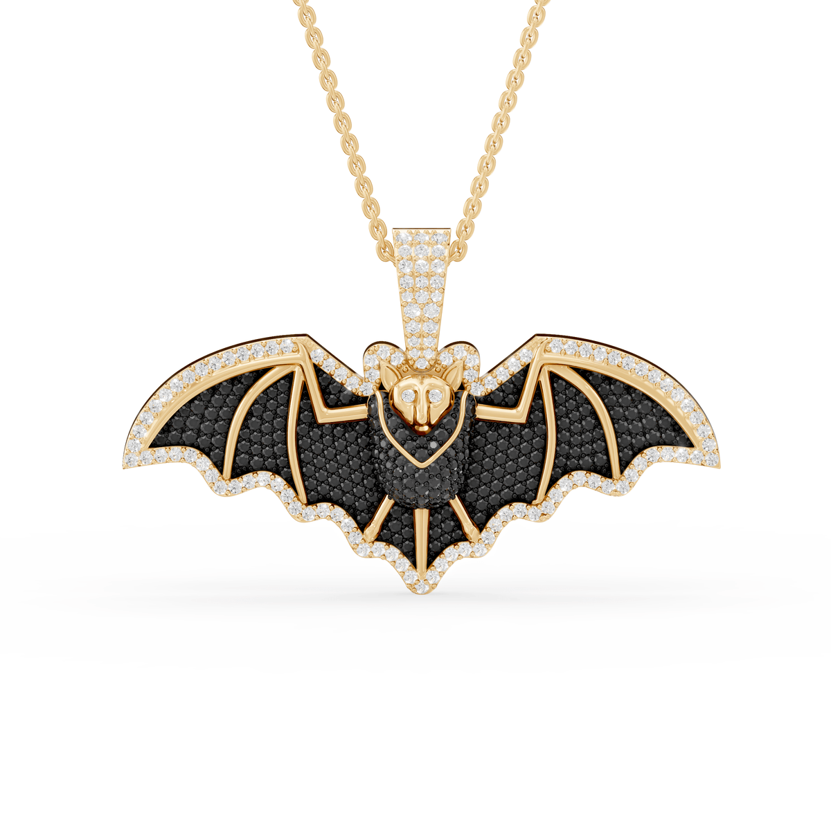 Piper Round Lab Grown Diamond Dark Gothic Vampire Halloween Pendant Necklace - Reverra Jewels Inc.