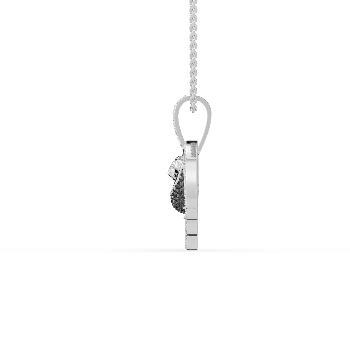 Piper Round Lab Grown Diamond Dark Gothic Vampire Halloween Pendant Necklace - Reverra Jewels Inc.