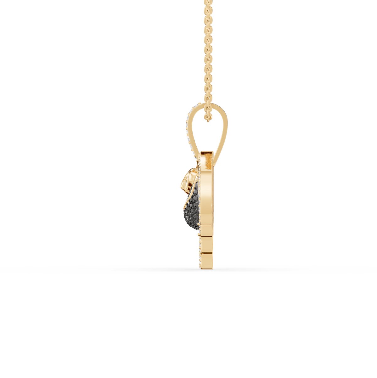 Piper Round Lab Grown Diamond Dark Gothic Vampire Halloween Pendant Necklace - Reverra Jewels Inc.