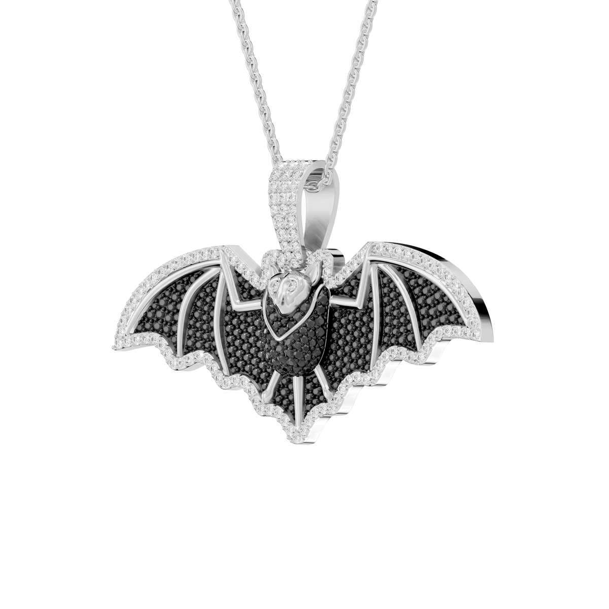 Piper Round Lab Grown Diamond Dark Gothic Vampire Halloween Pendant Necklace - Reverra Jewels Inc.
