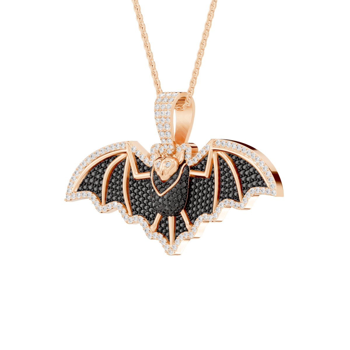 Piper Round Lab Grown Diamond Dark Gothic Vampire Halloween Pendant Necklace - Reverra Jewels Inc.