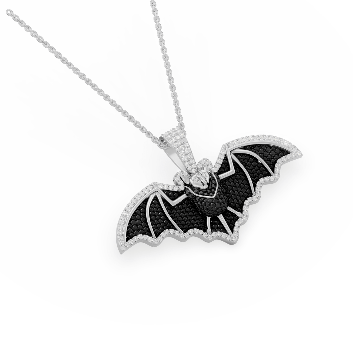 Piper Round Lab Grown Diamond Dark Gothic Vampire Halloween Pendant Necklace - Reverra Jewels Inc.