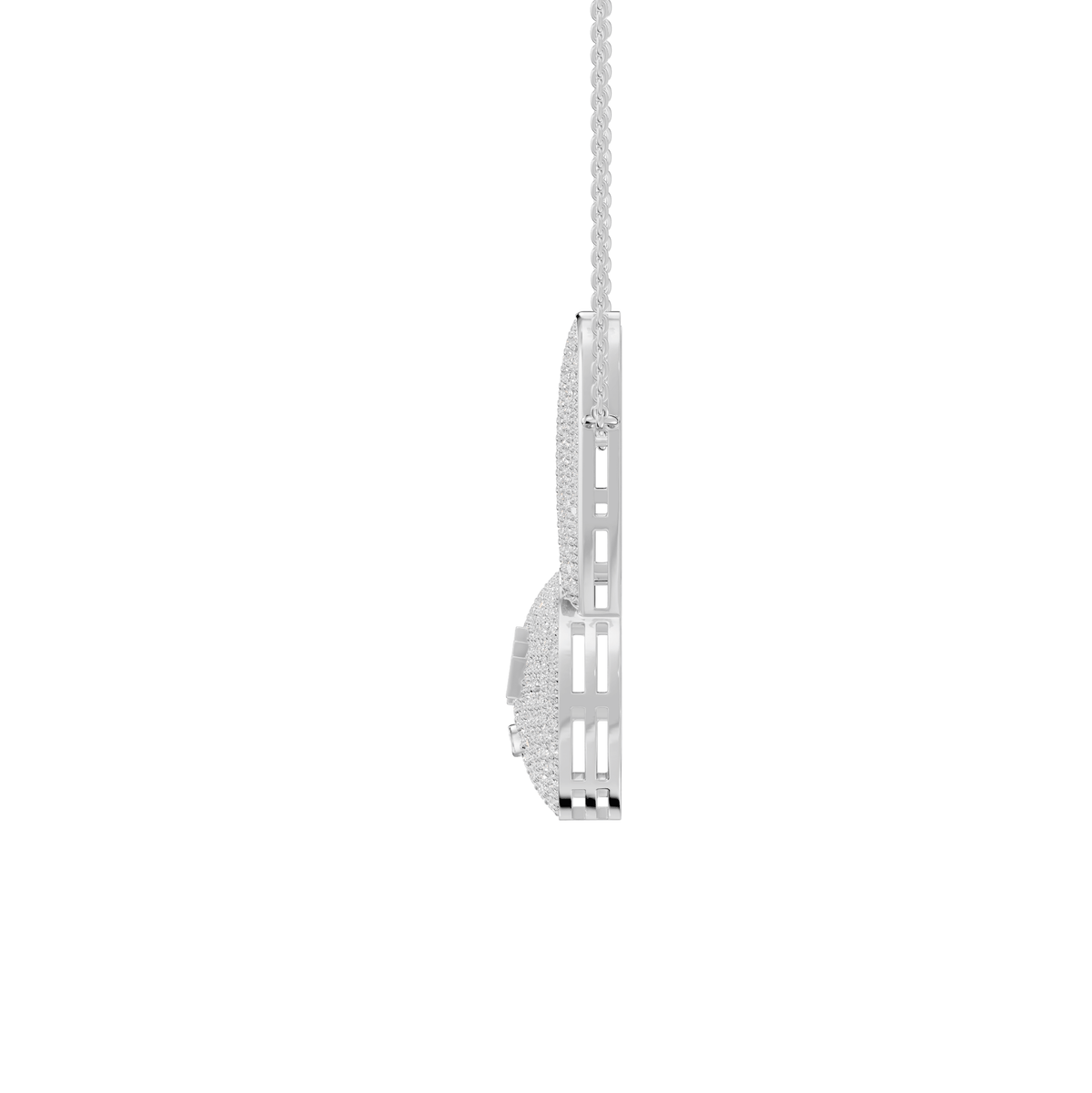 Zoe Round Lab Grown Diamond Bad Bunny Halloween Pendant Necklace - Reverra Jewels Inc.