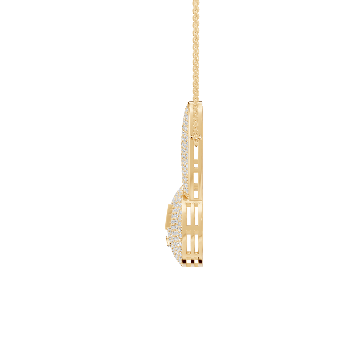 Zoe Round Lab Grown Diamond Bad Bunny Halloween Pendant Necklace - Reverra Jewels Inc.