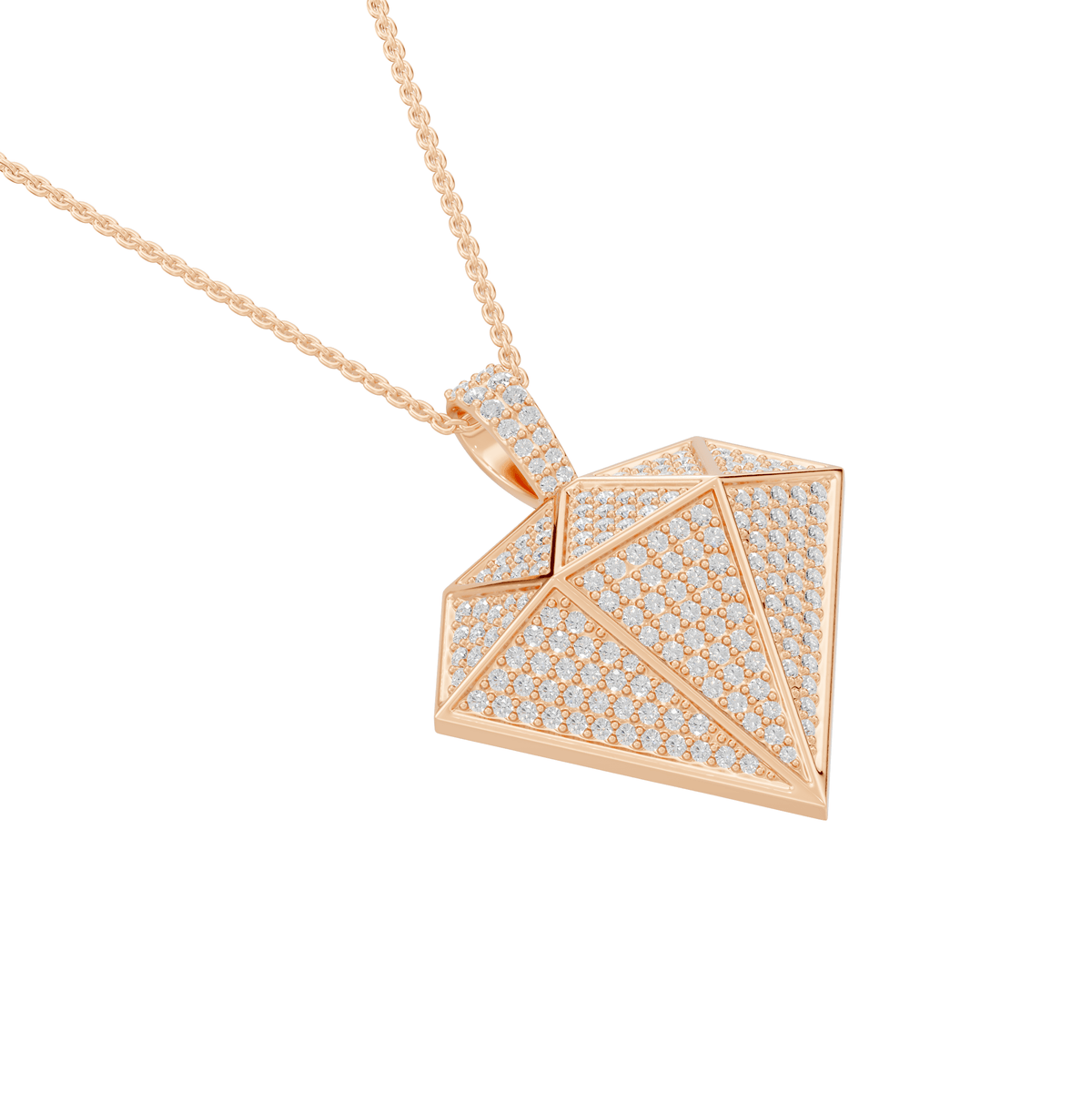 Nova Round Lab Grown Diamond Geometric Halloween Pendant Necklace - Reverra Jewels Inc.