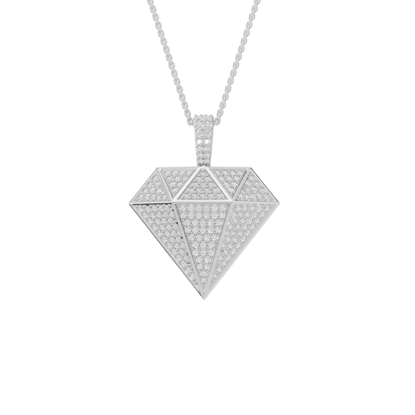 Nova Round Lab Grown Diamond Geometric Halloween Pendant Necklace - Reverra Jewels Inc.