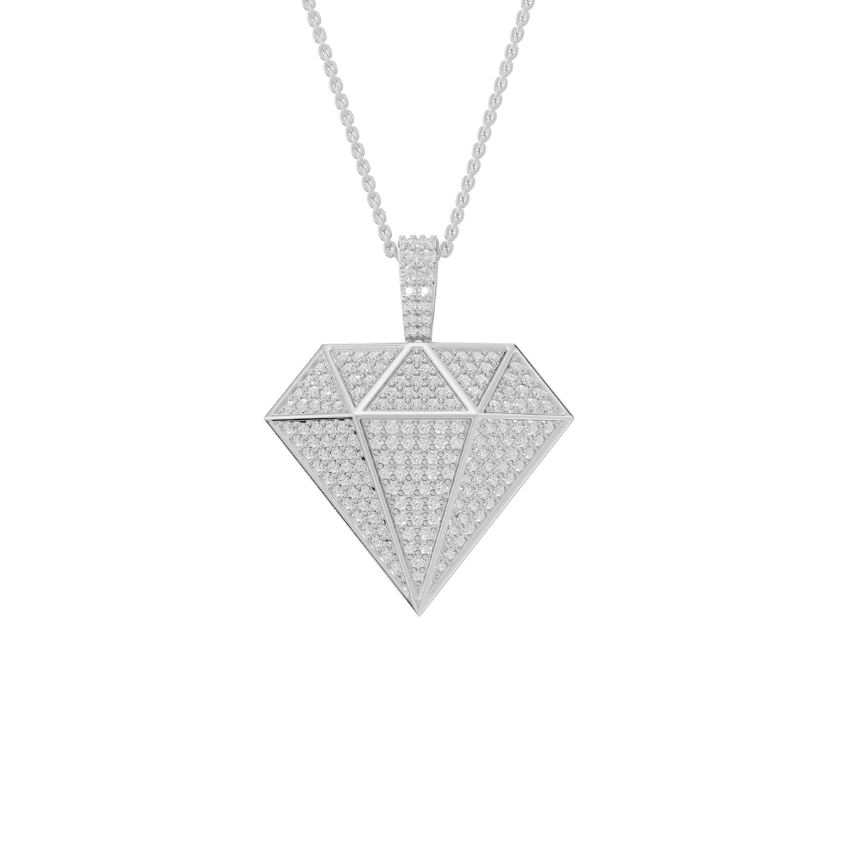 Nova Round Lab Grown Diamond Geometric Halloween Pendant Necklace - Reverra Jewels Inc.