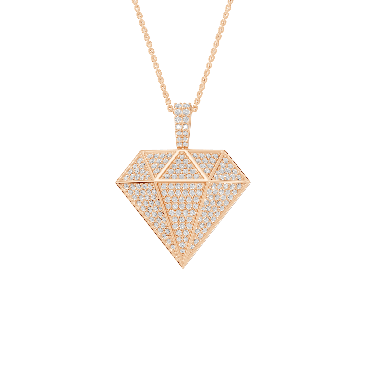 Nova Round Lab Grown Diamond Geometric Halloween Pendant Necklace - Reverra Jewels Inc.