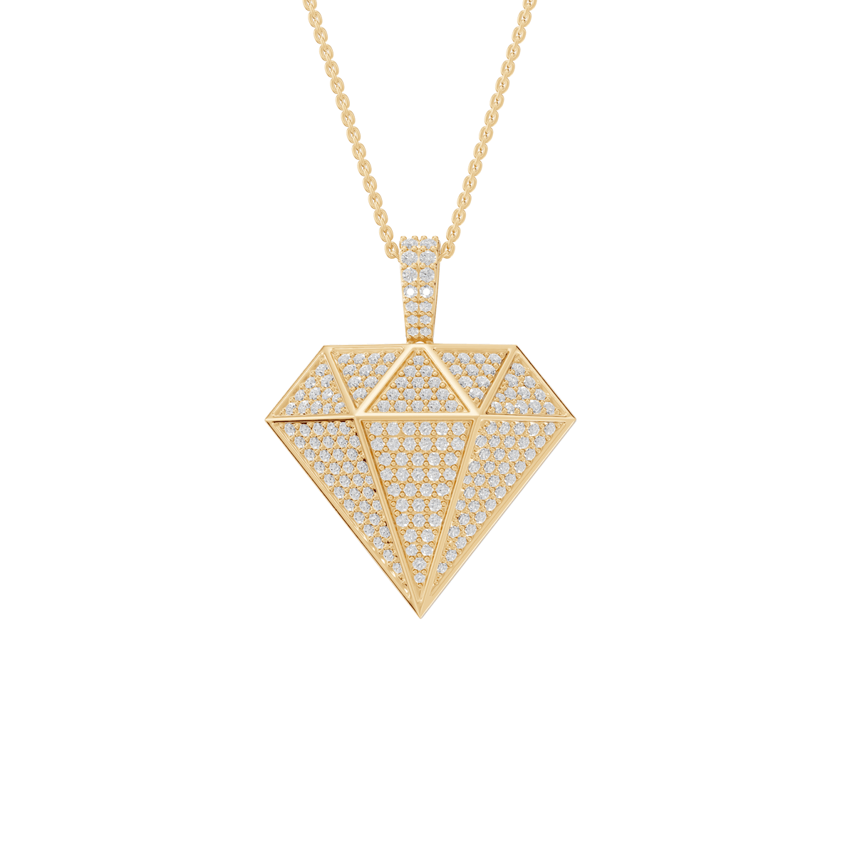 Nova Round Lab Grown Diamond Geometric Halloween Pendant Necklace - Reverra Jewels Inc.