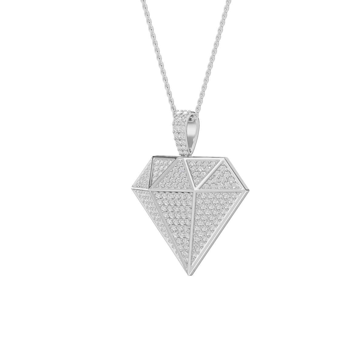 Nova Round Lab Grown Diamond Geometric Halloween Pendant Necklace - Reverra Jewels Inc.