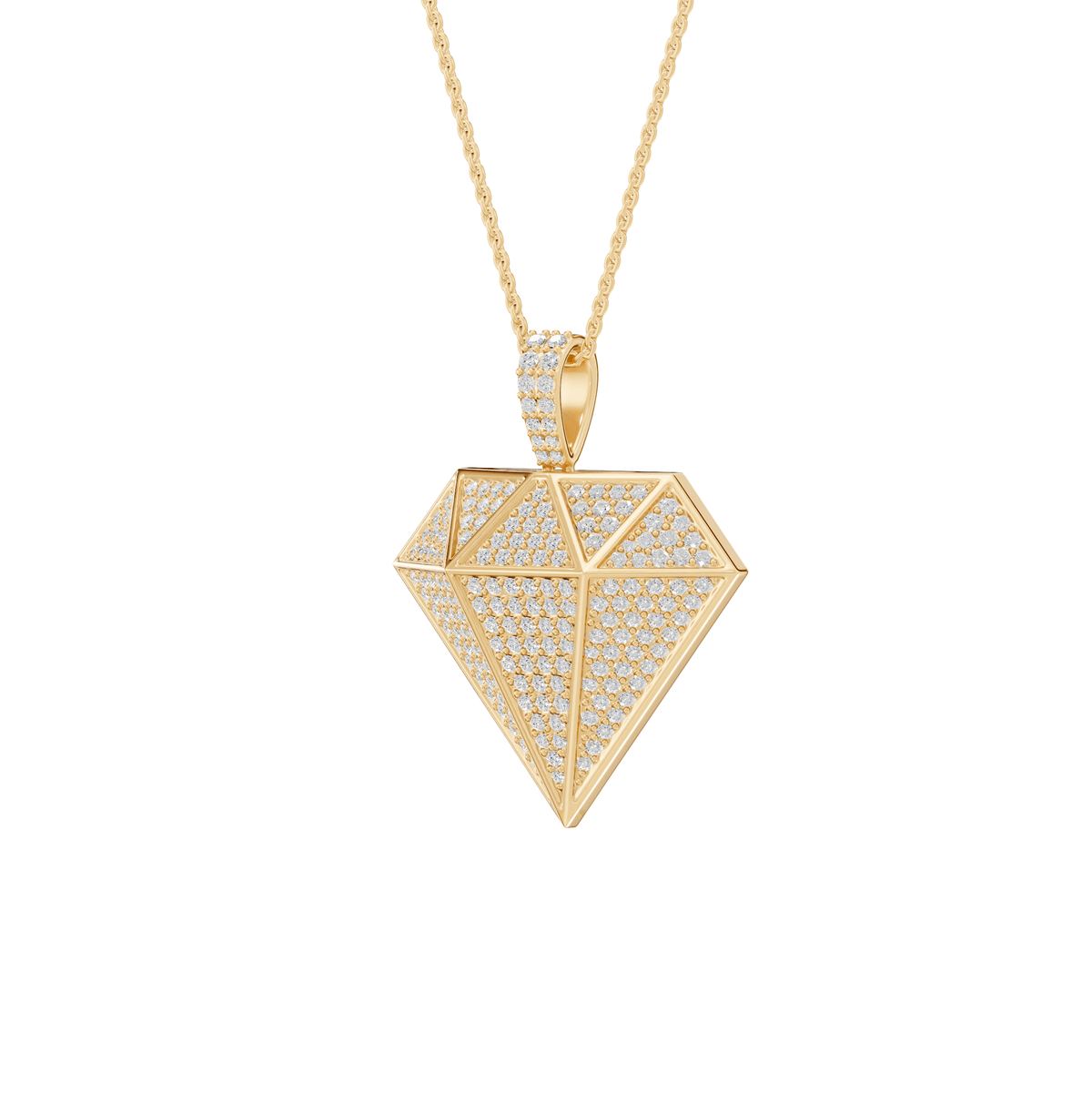 Nova Round Lab Grown Diamond Geometric Halloween Pendant Necklace - Reverra Jewels Inc.