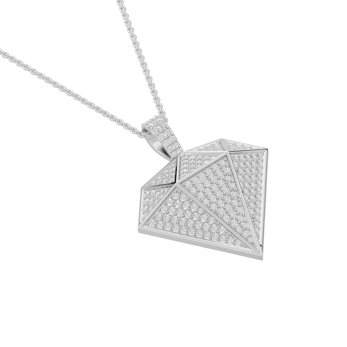 Nova Round Lab Grown Diamond Geometric Halloween Pendant Necklace - Reverra Jewels Inc.