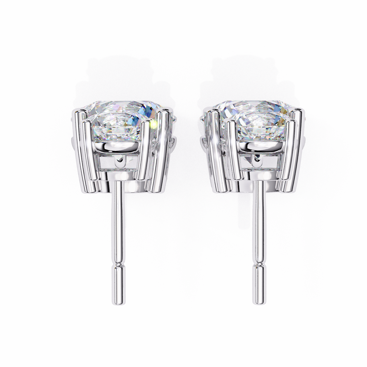 Reverra 14K Round 4 Prong Diamond Drop Earrings, CTTW-3.73