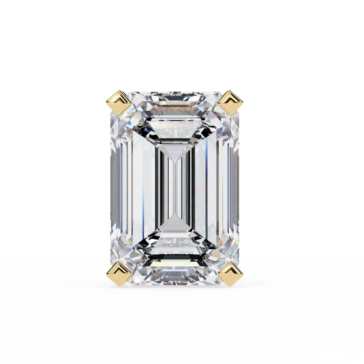 Reverra 14K Gold Emerald Lab Grown Diamond 4 Prong Stud Earrings For Women, CTTW-2.34
