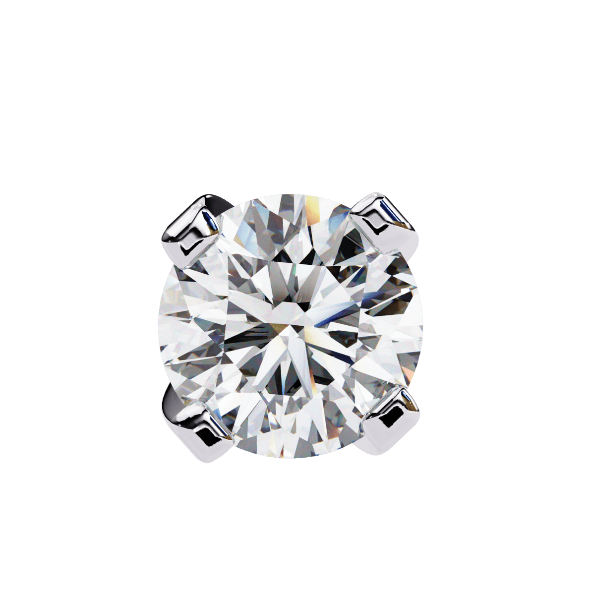 Reverra 14K Gold Round Lab Grown Diamond 4 Prong Stud Earrings For Women, CTTW-2.57