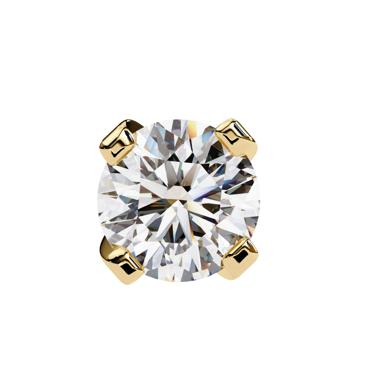 Reverra 14K Gold Round Lab Grown Diamond 4 Prong Stud Earrings For Women, CTTW-2.57
